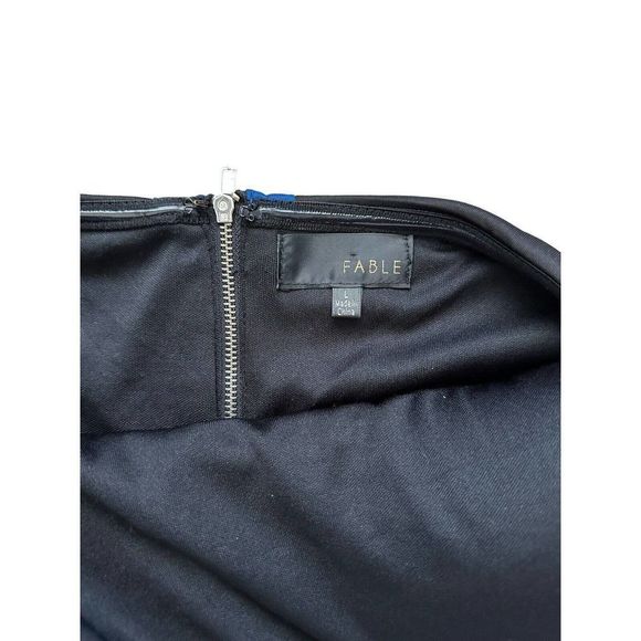 Fable Bodycon Dress Size‎ Large Black Blue White Aztec Print L - Picture 4 of 7